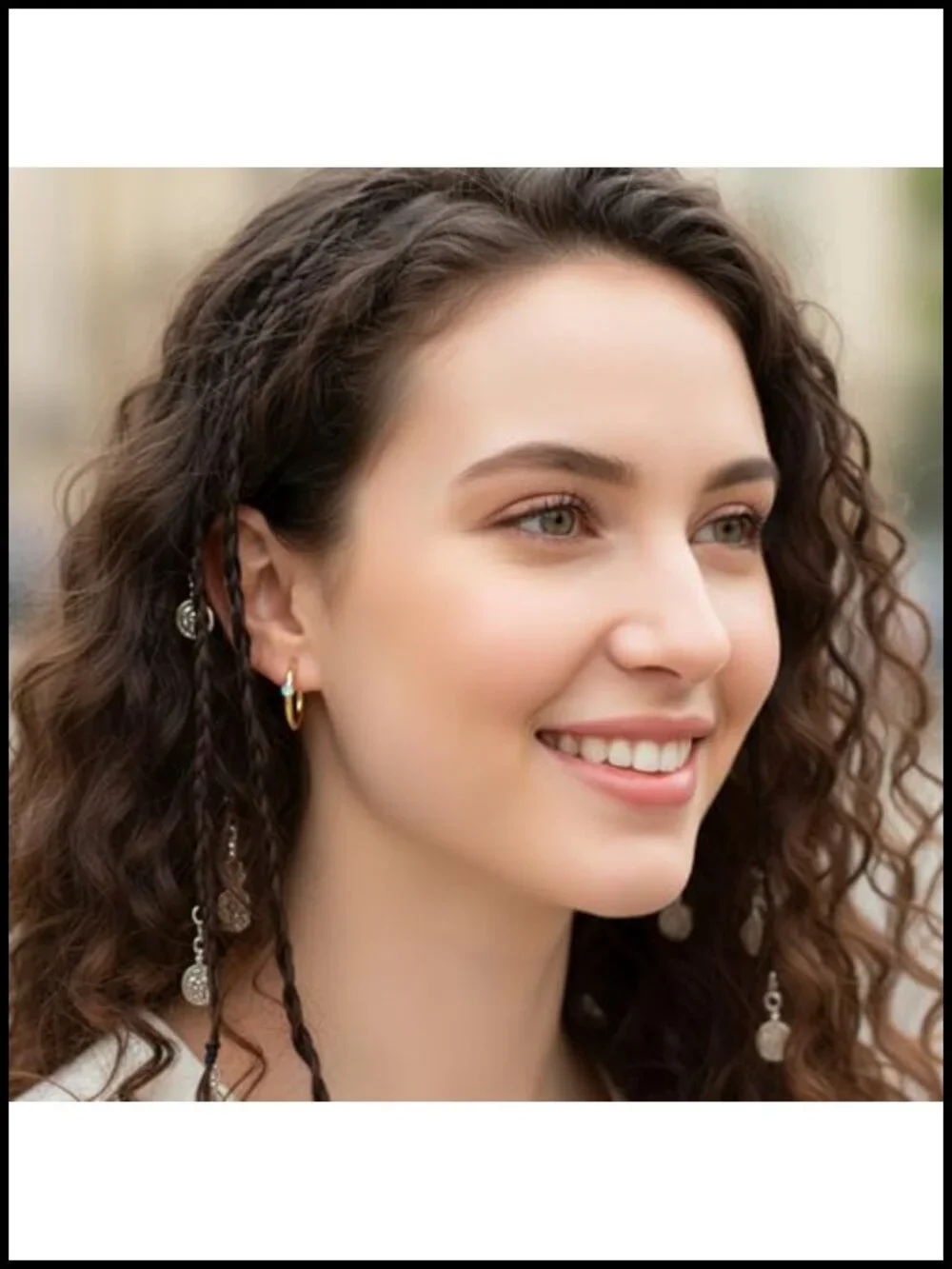 18K Gold Plated Huggie Hoop Earrings for Women Mother of Pearl Medium 19mm
